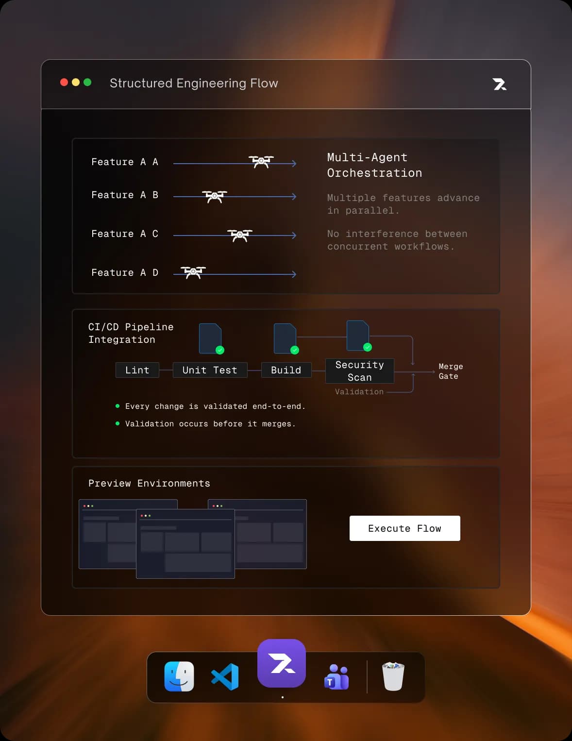Structured execution flow preview
