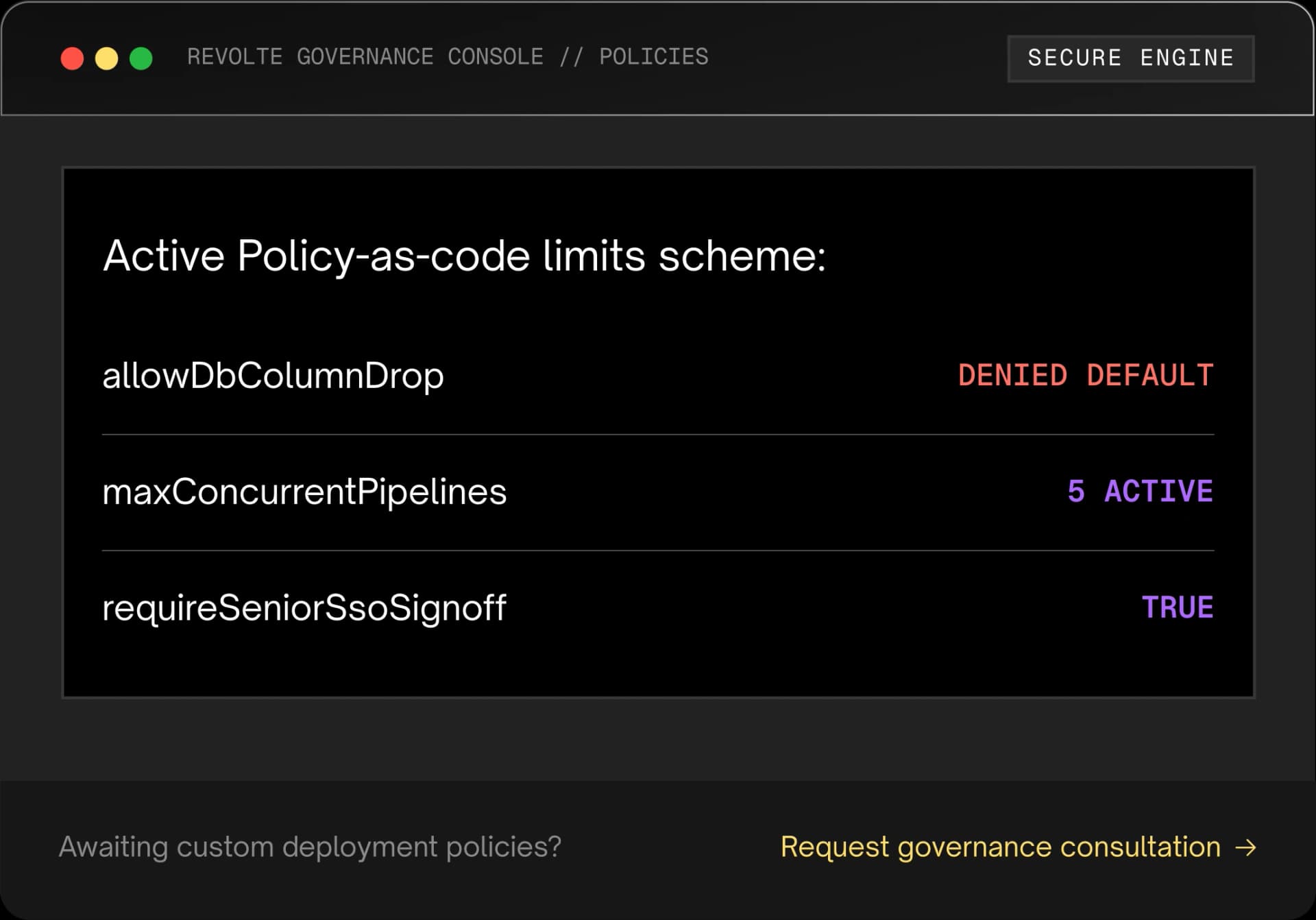 Policy-as-code guardrails